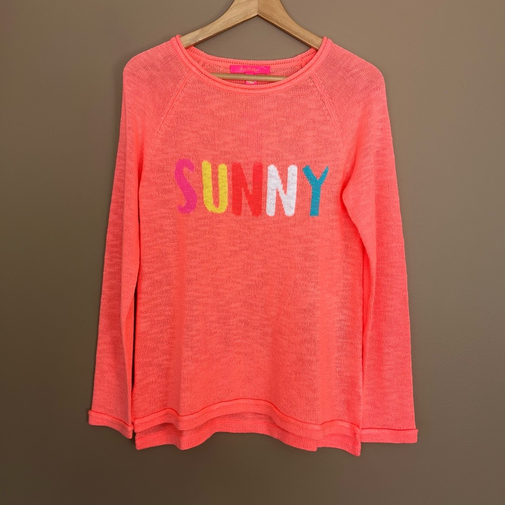 {Lilly Pulitzer} Danette Sweater in Papaya Punch Sunny Intarsia - Womens Small